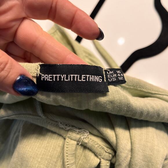 PrettyLittleThing Ribbed Strappy Backless Bodycon Dress Size 12 - Picture 4 of 7